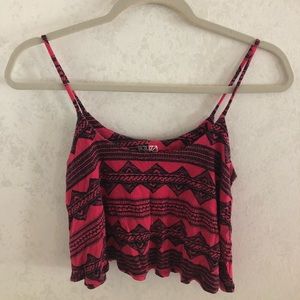Pink and Black Crop Top